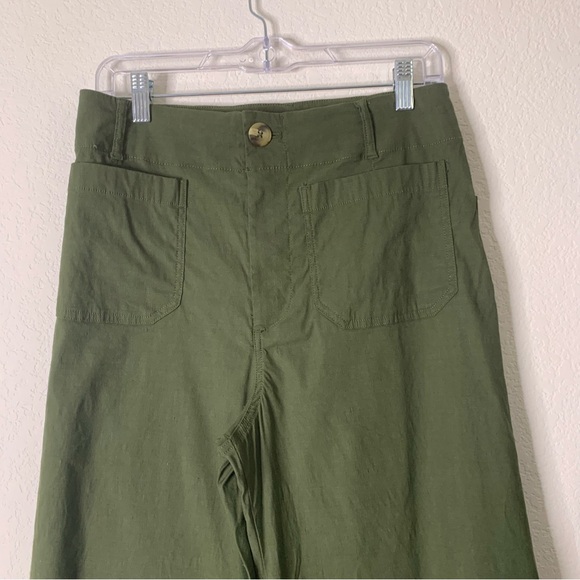 Maeve by Anthropologie the Colette green wide leg crop pants 28 - Picture 3 of 10